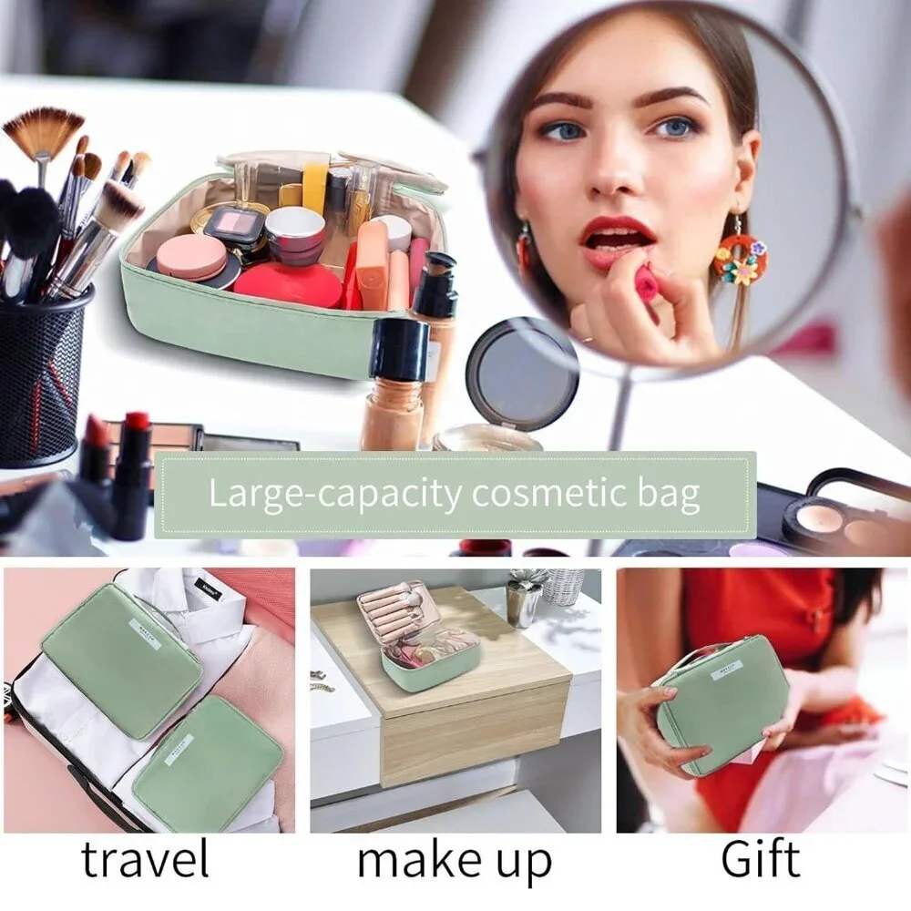 Travel Cosmetic Bag Toiletry bag for women and men Green